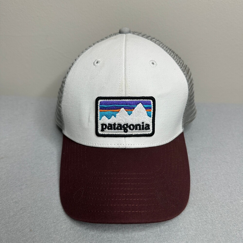 Patagonia Hat Cap Men Snapback Maroon White Grey Mountain Mesh Back Trucker